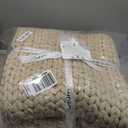 YnM Cotton Weighted Blanket, Handmade Chunky Knitted Design, Soft and Cozy, Temperature Regulating and Breathable, Machine Washable Throw for Sleep or Home Decor (Cream White, 43x50 Inch, 10lbs)