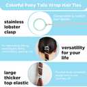 3 x Sport Hair Ties, 3 Packs Colorful Elastic Spiral Hair Ties for Women & Girls, No Damage Ponytail Holders for Fine Thin Long Curly Hair, Stretchy Braided Hair Bands for Sports