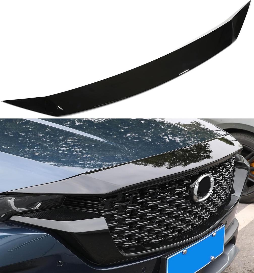 Fit for Mazda CX 50 2025 2024 2023 Accessories, Glossy Black Hood Bonnet Cover Trim Low Profile Hood Bug Deflector Shield Front Bumper Stone Guards Protection for CX50 CX-50 Hybrid Accessory