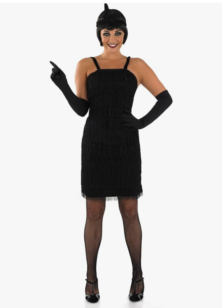 fun shack Womens Flapper Costume Black Dress Decades 20s Costumes For Women XL