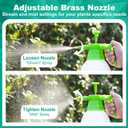 MaxWorks 51021 Hand Pump Sprayer Bottle 2L 0.5 Gal for Garden Indoor Outdoor Home with Adjustable Brass Nozzle of Mist Setting with Lock Switch