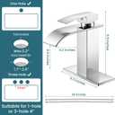 Bathroom Faucets Chrome Waterfall Bathroom Sink Faucet Modern Single Handle Bathroom Faucet for 1 or 3 Hole Mxier Tap Washbasin Faucet with Deck, Pop-up Drain and Supply Hoses