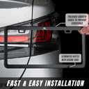 SunplusTrade License Plate Frame Black Matte Powder Coated Aluminum with Screw Caps (2 Pieces)