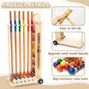 6 Player 32 inch Croquet Set for Adults with Wooden Stand, Wooden Rubber Mallets, Upgraded Resin Colored Balls and Steel Wicket for Family & Friends, Great for Outdoor Lawn, Backyard Park