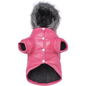 lesypet Dog Coats for Small Dogs, Dog Jacket Warm Dog Winter Coat Windproof Puffer Jacket for Puppy, Chihuahua, Pink S