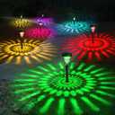 ROOR Solar Pathway Lights 16 Pack, Outdoor Solar Yard Lights, RGB Color Changing+Warm White, IP67 Waterproof LED Lights for Garden Path Backyard Christmas Lawn Landscape Decorative