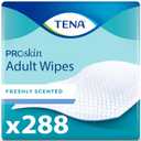 TENA Adult Wipes for Incontinence, Body Cleansing Wipes, ProSkin - 288 Count (48 Count (Pack of 6))