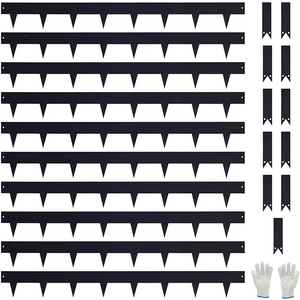 Pmango 10-Pack Galvanized Steel Landscape Lawn Edging 4.5 inch Height Black