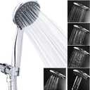 High Pressure Handheld Shower Head Briout 5-Settings Powerful Water Spray Shower Head against Low Pressure Water Flow with Stainless Hose and Adjustable Mount