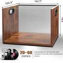 Vinyl Record Storage Crate, Holds up To 60 LPs, Album Visible Storage Box with Acrylic Front, Handle, Wooden Multi-Purpose Organizer for Records, Magazines and Books, for Desktop and Home Office (1 Pack)