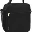 FlowFly Kids Lunch Box Insulated Letter Print Soft Bag Mini Cooler Back to School Thermal Meal Tote Kit for Girls, Boys, Black