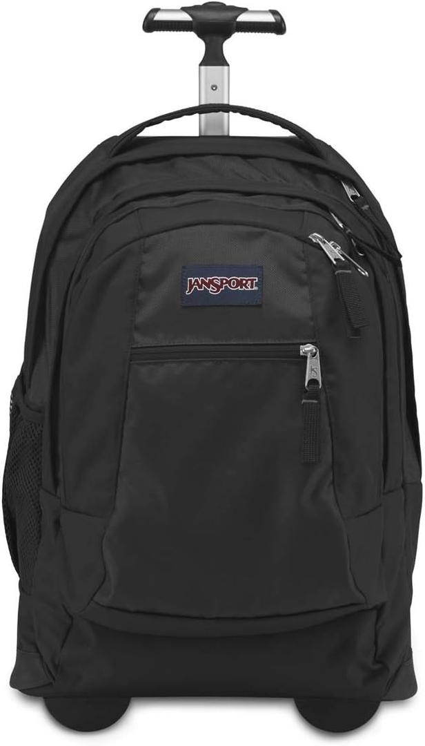 JanSport Driver 8 Rolling Backpack - Wheeled Travel Bag with 15-Inch Laptop Sleeve, One Size, Black