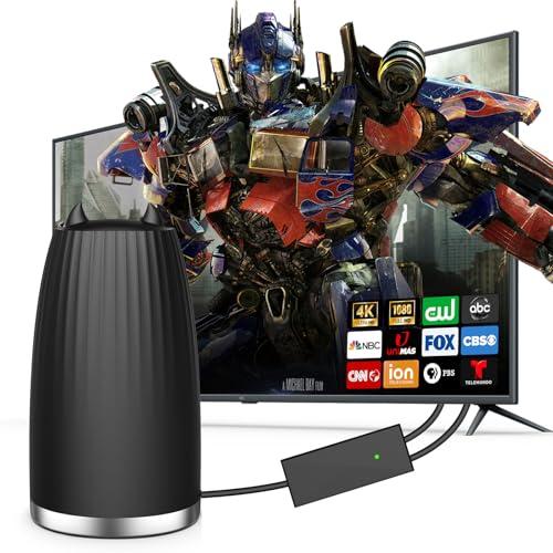 TV Antenna Indoor, Smart Antenna 600+ Miles Coverage Range, HD TV Antenna for Local Channels, Support 4K 1080P, Includes Signal Amplifier & 18ft Coaxial Cable, Support All TV.