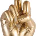 Gold Middle Finger Gifts,Gesture Statues and Sculptures,Home Dcor Accent,Finger Classic Knick Knacks for Shelves,Desk,Entryway,Tv Stand,Mantel,Coffee Table,Centerpiece Table Decorations for Men