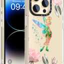 Wildflower Phone Case for iPhone 14 Pro Max Cute Trendy Aesthetic Floral Design for Women & Girls - Military-Grade Drop Protection - Clear Hard Shell Protective Cover - A Fairy and Flowers