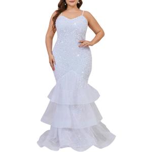 dasmzper Women Sexy Sleeveless Sequin Mesh Patchwork Maxi Dress Red Plus Size Sling Cocktail Party Formal Gowns