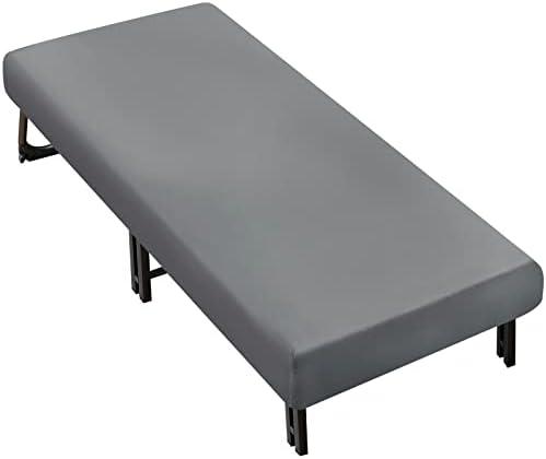 Cot Sheets 31" x 75"(Sheet Only), Cot Fitted Sheet Ultra Soft and Breathable Snug Fit for Narrow Twin Mattress/RVs Bunk/Guest Beds/Army Cots/Trifold Mattress/Travel Size Mattress Grey