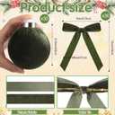 Wettarn 30 Sets 3.15 Inch Velvet Christmas Ornaments Balls Sets for Christmas Tree, Includes Velvet Balls & Bows for Xmas Tree Wreath Garland Vintage Holiday Hanging Decor (Green)