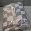 Ultra Soft Checkered Muslin Baby Blanket Pack of 2 Cotton Swaddles Bed Blankets for Babies and Toddlers Boys Newborn 42 x 42 inches (Blue and Coffee)