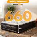 NEWBULIG Queen Air Mattress 16 Inch with Built-in High Capacity Pump, Inflatable Air Bed for Home, Camping & Guest, Portable Blow Up Mattress 660 lbs Weight Capacity, Double Height