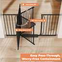 29"-58" Extra Wide Baby Gate, No Drilling Auto Close Dog Gate, Black