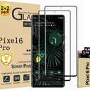 2 Pack for Google Pixel 6 Pro Screen Protector, Tempered Glass Screen Protector2+2 Pack Camera Lens Protector, 3D Glass 9H Hardness Tempered Glass Screen Protector for Google Pixel 6 Pro