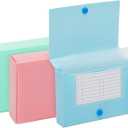 3x5 Index Card Holder with 5 Dividers, Labels (3 Colors, 3 Pack)