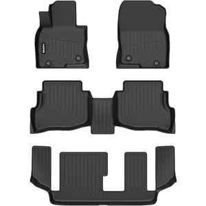 HAFIDI® Floor Mats Fit for 2016-2023 Mazda CX-9 (Only Fit 7 Passenger) All Weather Protection TPE Anti-Slip Automotive Floor Liners, Fits 1st & 2nd & 3rd Row Full Set CX9 Custom Accessories, Black