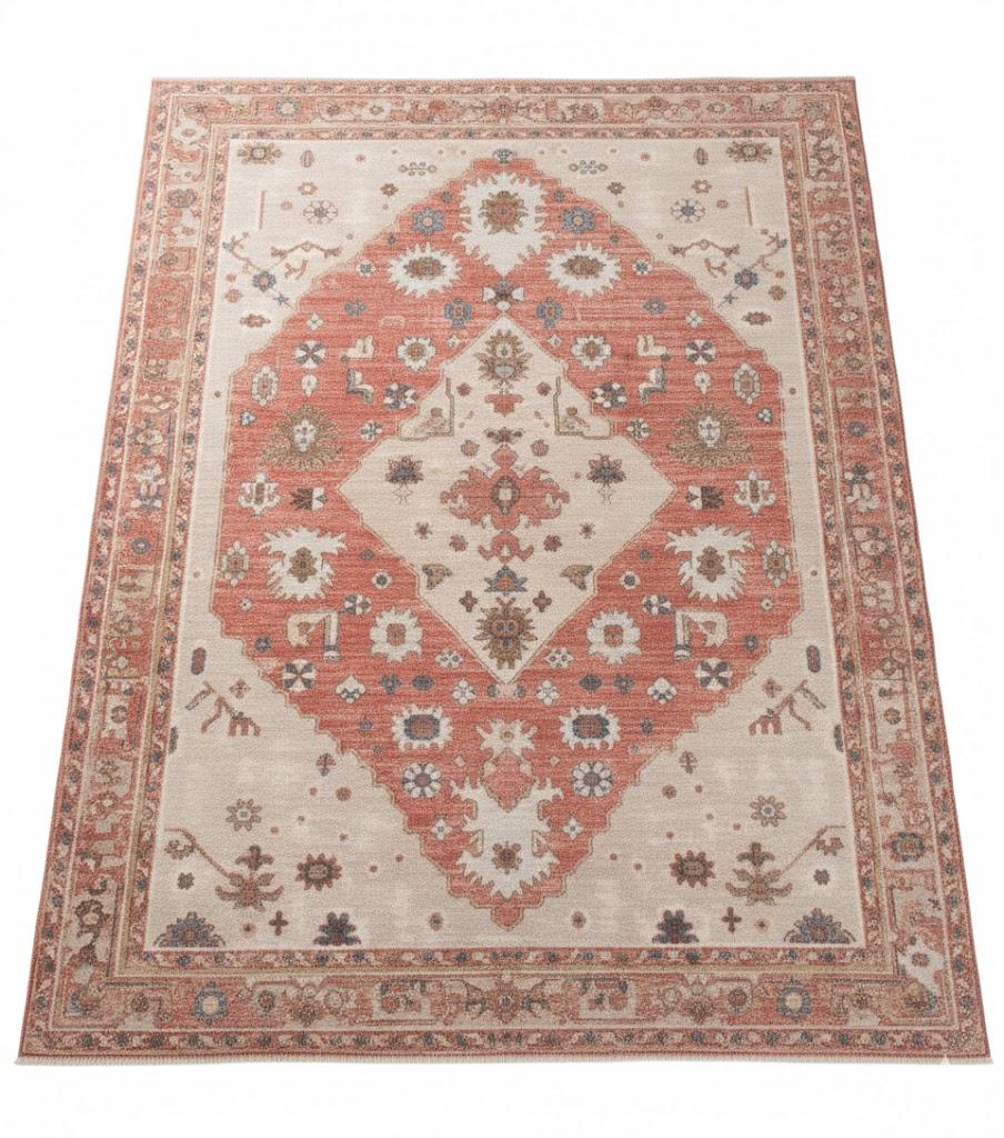 Istana 6x9 Area Rug - Pink Rugs for Living Room 6x9 - Foldable Boho Rugs for Bedroom - Stain Resistant 6x9Washable Rug - Eco-Friendly Area Rugs - Easy to Clean Living Room Rug
