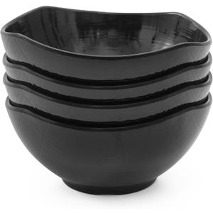 TP 28 Ounce Bowl Set of 4, Melamine Bowls for Salads Soup Ramen Pho Cereal Pasta and Serving, Unbreakbale and lightweight, Black