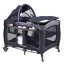 Pamo Babe Baby Playard with Canopy, Portable Crib with Changing Table (Light Grey)