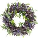 26'' Wreath for Front Door, Spring Purple Wreaths for Outdoor Indoor Decor