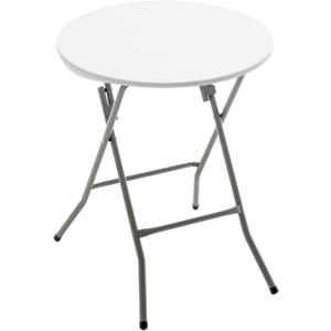 White 24" Round Plastic Folding Table Commercial Portable for Picnic Party Camping Banquet Card Dining Wedding Event Home Kitchen Indoor Outdoor