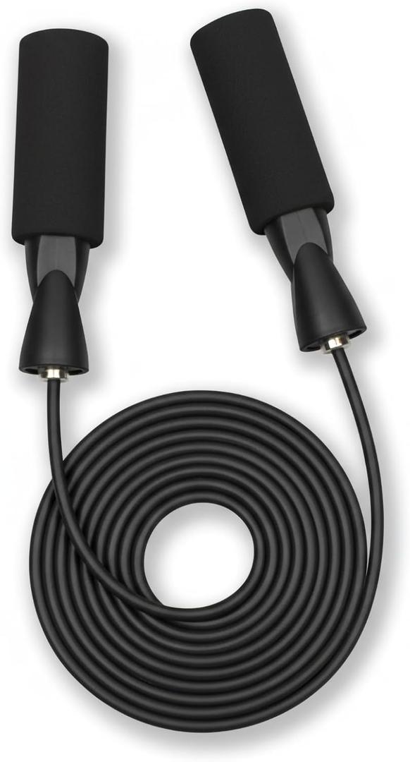 Jump Rope for Fitness Adjustable PVC Exercise Rope with Tangle-Free Design & Comfortable Foam Handles, Ideal for Cardio, Home Workout & Training for Men, Women & Kids XYL sports (Black)