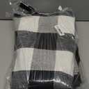 OLANLY Buffalo Plaid Rug 5' x 7'  Black and White Cotton Checkered Doormat, Washable Indoor Outdoor Rug for Layered Front Porch, Kitchen, Entryway Decor