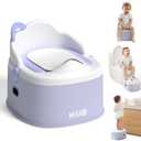 KB 3-in-1 Potty Training Toilet (Chair, Seat, Step Stool) - 9 CM Splash Guard, One-click Assembly, Easy to Clean - Versatile Toddler Potty Trainer for Boy Girl - Purple