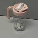 Papablic Glass Breastmilk Pitcher, Fast Baby Formula Maker with Mixing Handle Lid, Wide Mouth Mason Jar Breast Milk Storage Container with Flip-Lock Spout, BPA-Free, Pink