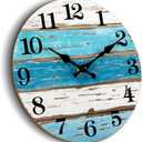 CHYLIN 16 Inch Wall Clock, Large Clocks for Patio, Pool Beach House Decor Tropical Clocks for Walls, Nautical Coastal Themed Blue Clock for Lake House, Bathroom, Living Room, Kitchen (16")