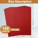 Silunkia 100 Sheets Christmas Red Cardstock 8.5 x 11 Scrapbooking Paper, 200gsm/75lb Premium Dark Red Paper Card Stock for DIY Cards Making, Crafting, Party Decors, Wedding Invitations