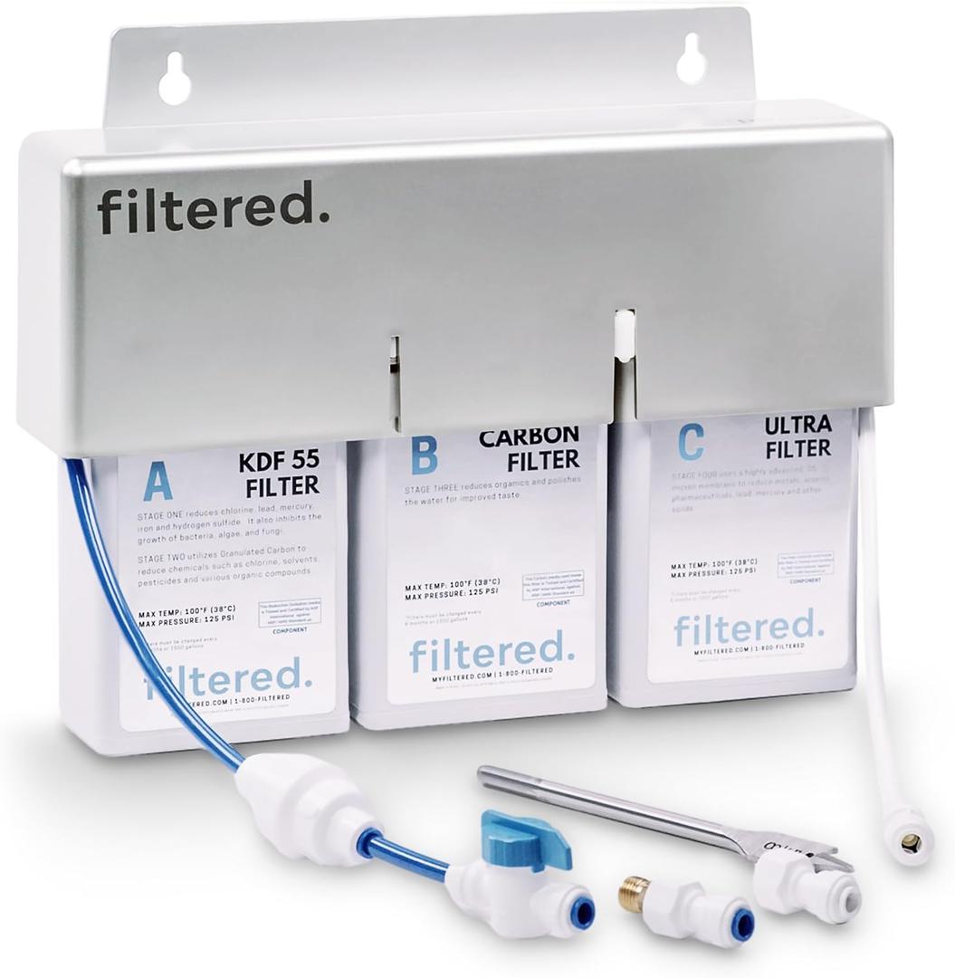 Inline Water Filter for Refrigerators & Ice Makers Universal Refrigerator Water Filter Kit, 5-Min Easy Install, High-Capacity Filtration for Clean Water & Ice