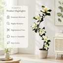 Solacevue 4.6 FT Magnolia Tree Artificial with 6 White Flowers, 2 Pack