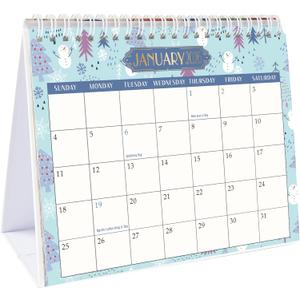 GuassLee Desk Calendar 2026-12 Months Flip Desktop Calendar Small from January 2026 to December 2026 With To-Do List and Notes for Home School & Office and Keeping Track of Important Dates(7.5"x6") (Blue)