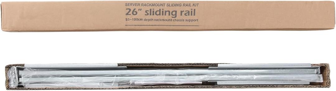 RackChoice 26" Ball Bearing Sliding Rail Universal Design Support 2U,3U,4U,5U Chassis, 3 fix Holes Bracket x4pcs, 4 fix Holes Bracket x 2pcs NOT Support Rackchoice hotswap Chassis