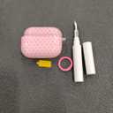 for Cute Glitter Airpods Pro 2nd/1st Generation Case with Cleaner Pen, Shell Pattern Airpods iPod Pro 2 Gen Cover Protective Skin Girl Women with Luxury Pearl Keychain 2023/2022/2019 - Pink