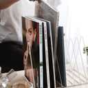 Sooyee 9 Slot White Magazine Holder,Desktop File Sorter Organizer Triangle Bookshelf Decor Home Office