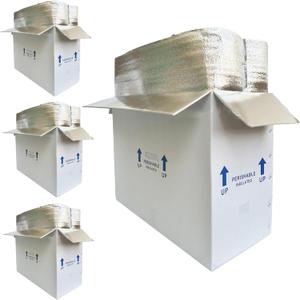 26x11x19" Insulated Shipping Box for Frozen Food, Perishable Cooler Boxes Cold Shipping Packaging Mailing Styrofoam Carton Boxes with Aluminum Foil Liner Bag, 4 Pack