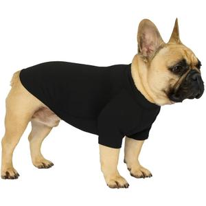 Premium Yoga-Fabric Dog T-Shirt  Breathable, Stretchy, Anti-Shedding Pet Clothes for All Seasons, Small to Large Dogs Black S
