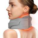 Heated Neck Brace Cervical Collar - Neck Support Brace with Heating Pad, Soft Foam Wraps Keep Vertebrae Stable and Aligned for Relief of Cervical Spine Pressure for Women & Men (M Size) Grey (Heated Style Medium (12.6-15.8 Inch))