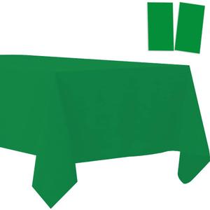 2 Pack Plastic Tablecloths Disposable Table Covers Plastic Table Cloths for BBQ Picnic Birthday Wedding Parties Waterproof and Oil-proof Table Cloth Light Weight Thin Green TableCover 54 x 108 In