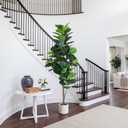 Artificial Fiddle Leaf Fig Tree 6FT with Planter Faux Trees Indoor Tall Artificial Tree, Stable Base, 84 Realistic Leaves, for Indoor/Outdoor Home Office Living Room Decor, Housewarming Gift